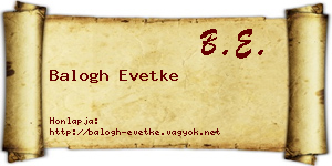 Balogh Evetke névjegykártya